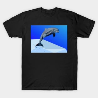 Blue Geo Dolphin T-Shirt